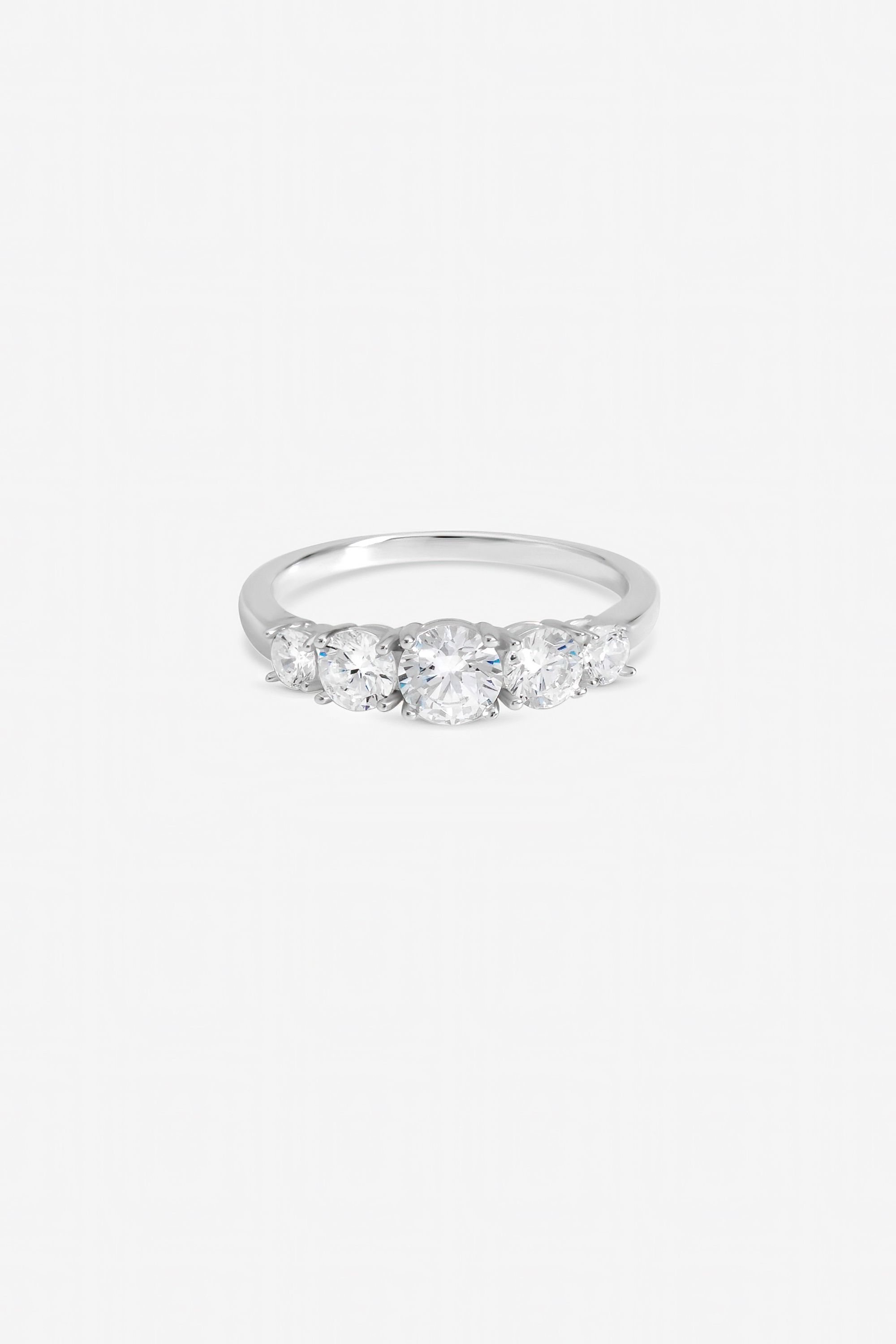 Inicio Sterling Silver Plated Cubic Zirconia Band Engagement Ring - Gift Pouch