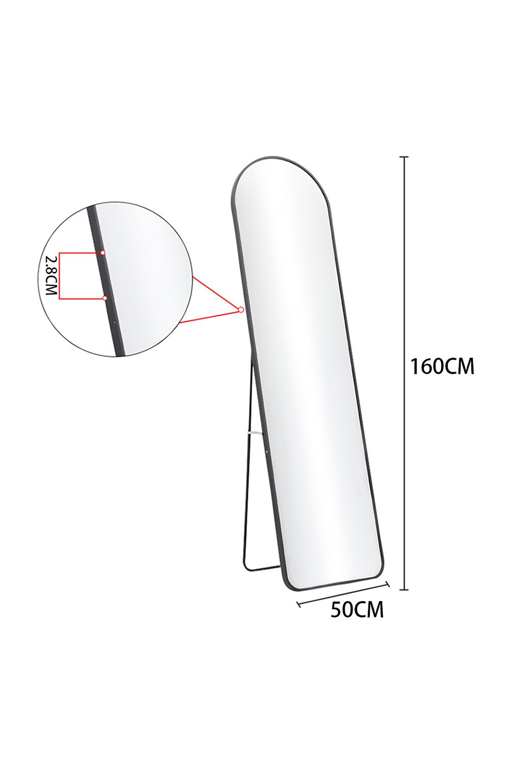 Living and Home Modern Arched Metal Frame Full Length Mirror image 6