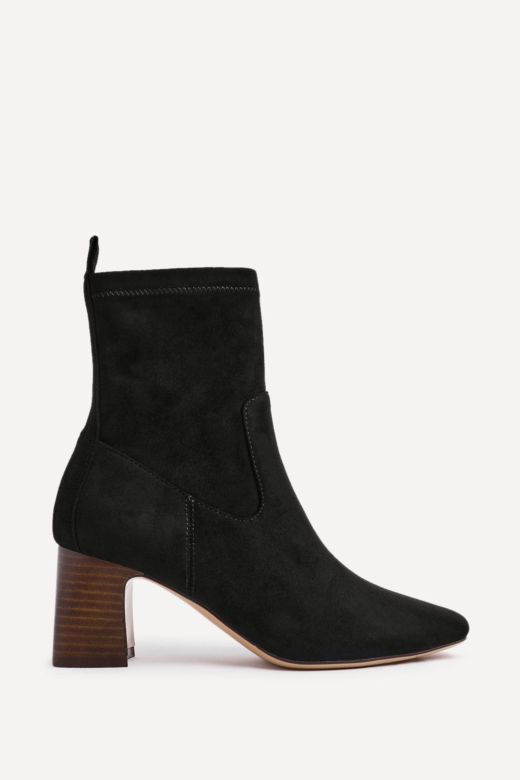 Linzi Francisco Black Faux Suede Heeled Ankle Boot image 1