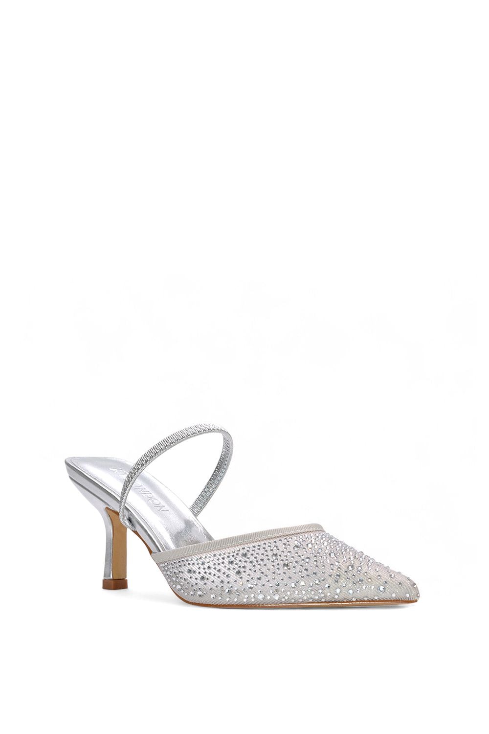 XY London 'Chase' Stiletto Heel Court Shoes With Mesh and  Rhinestones image 2