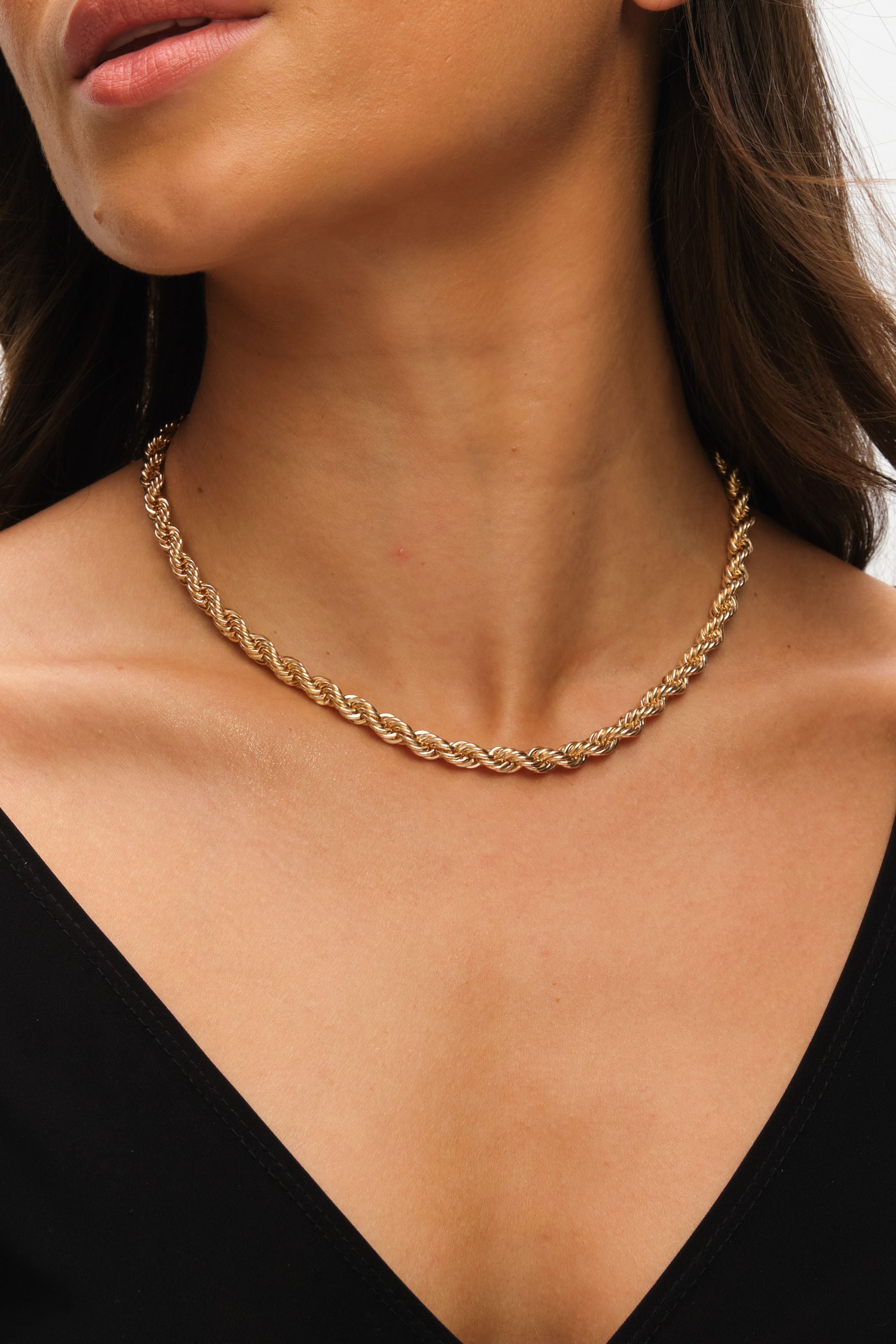 Mood Gold Twisted Rope Necklace & Bracelet Set image 2