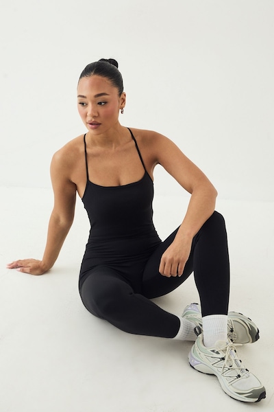 DSGN Studio DSGN Studio Ultra Sculpt Strappy Back Unitard Jumpsuit Black