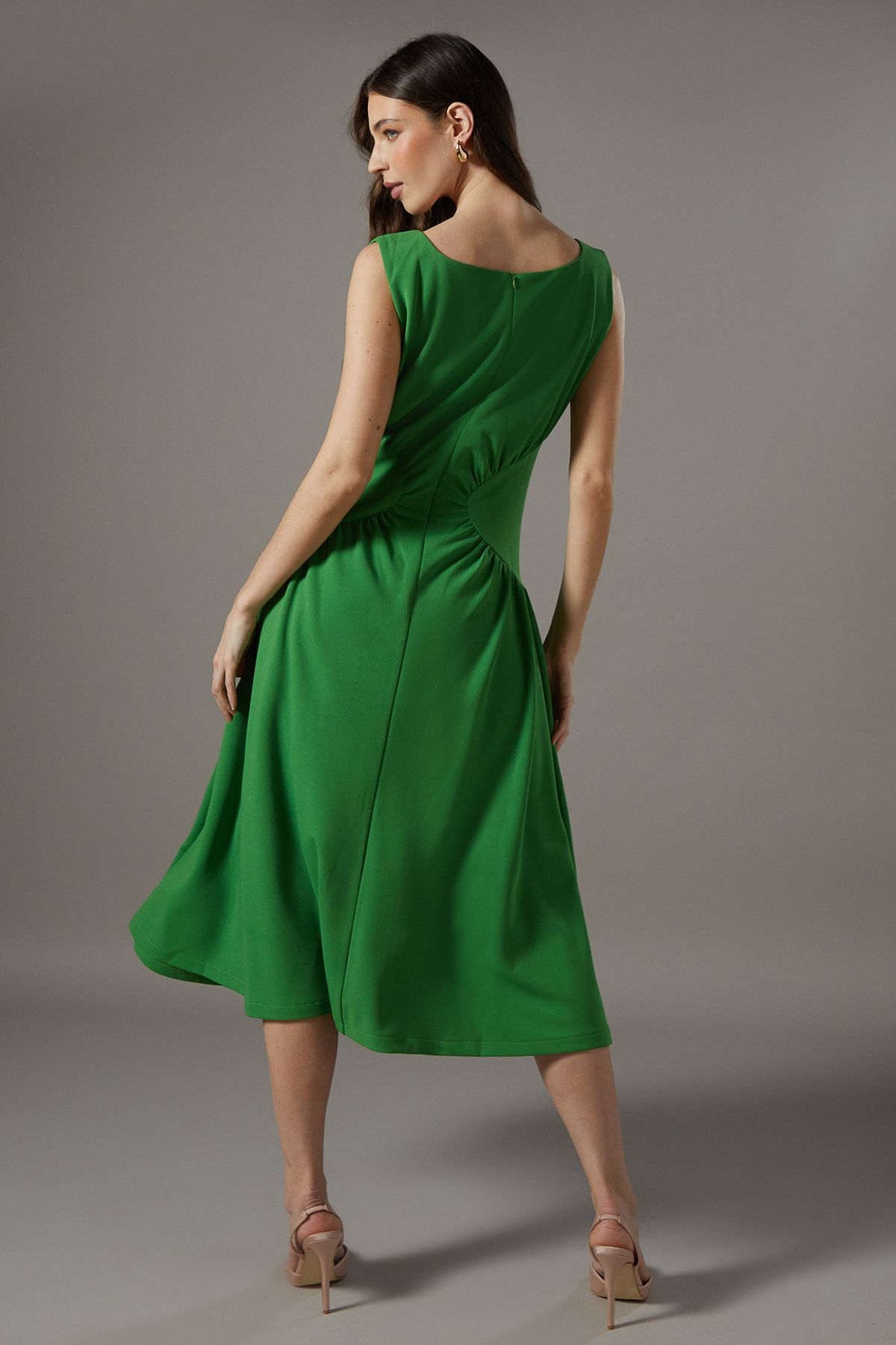 Coast Contrast Waist Midi Dress Green image 3