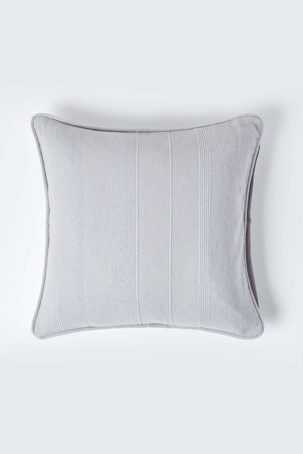 Homescapes Cotton Rajput Ribbed Cushion Cover