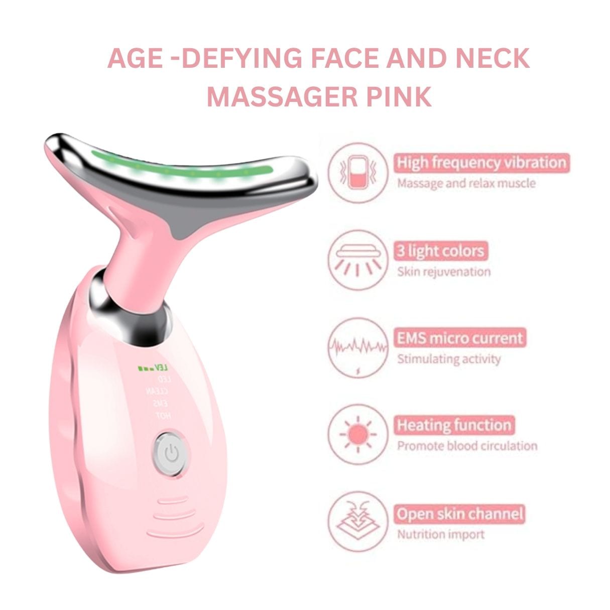 Erth Skin London AGE -DEFYING FACE AND NECK MASSAGER PINK image 3