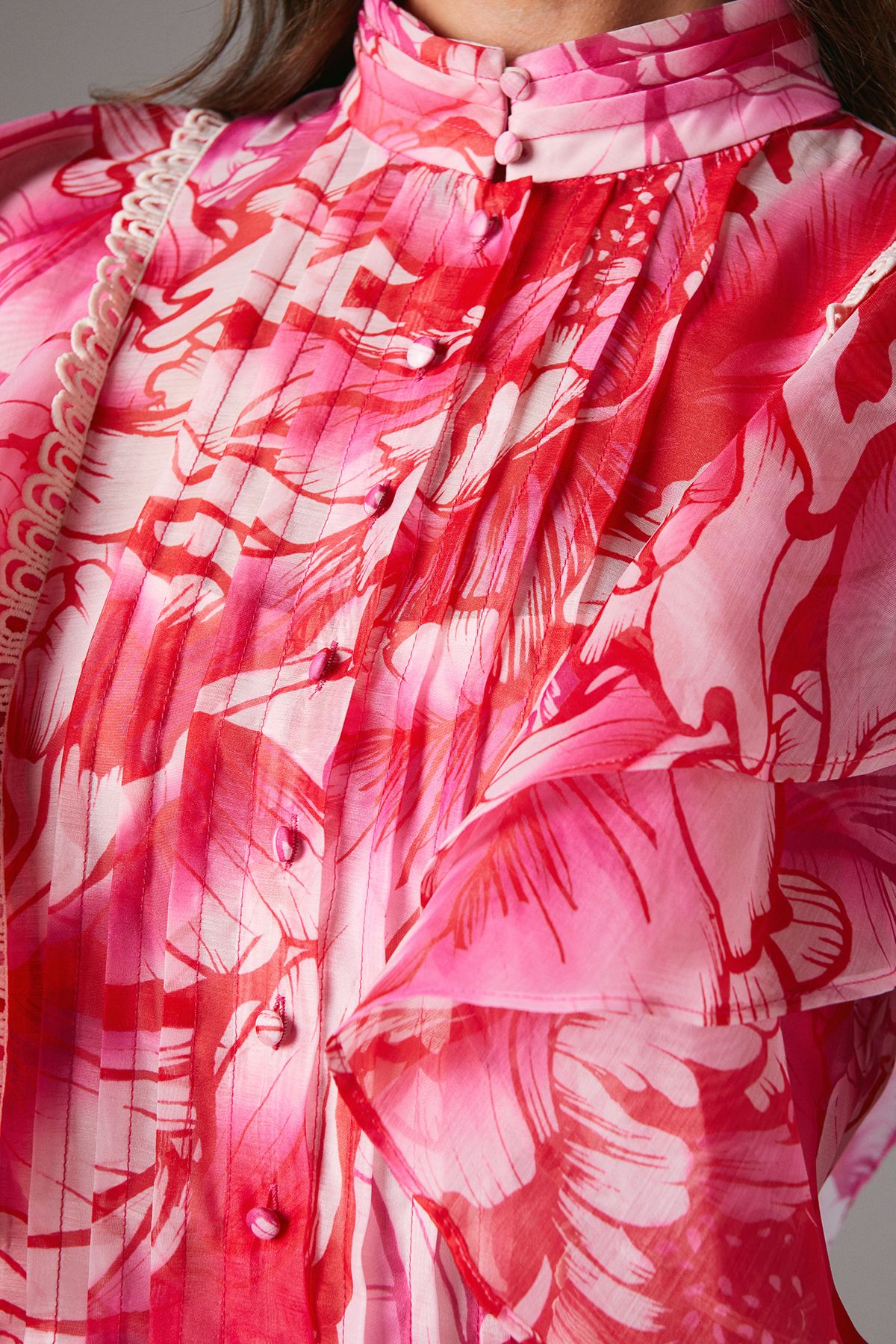 Coast Frill Button Through Blouse Pink image 5