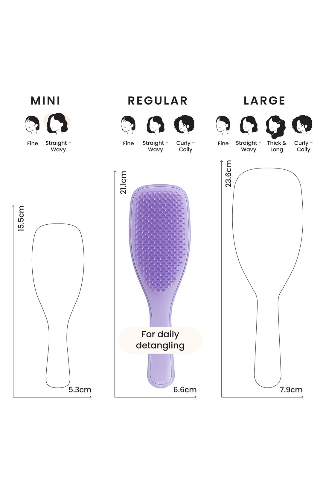 Tangle Teezer The Wet Detangler Hairbrush Naturally Curly - Purple Passion Purple image 6