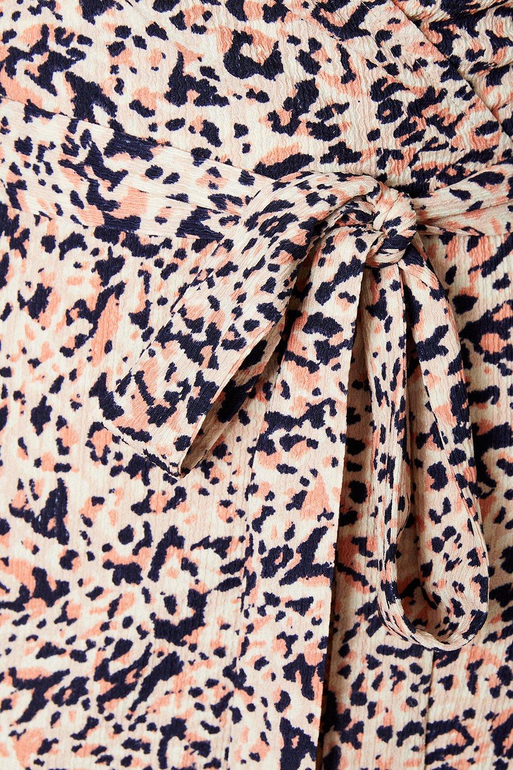 Dorothy Perkins Abstract Flutter Sleeve Wrap Jersey Midi Dress Pink image 5