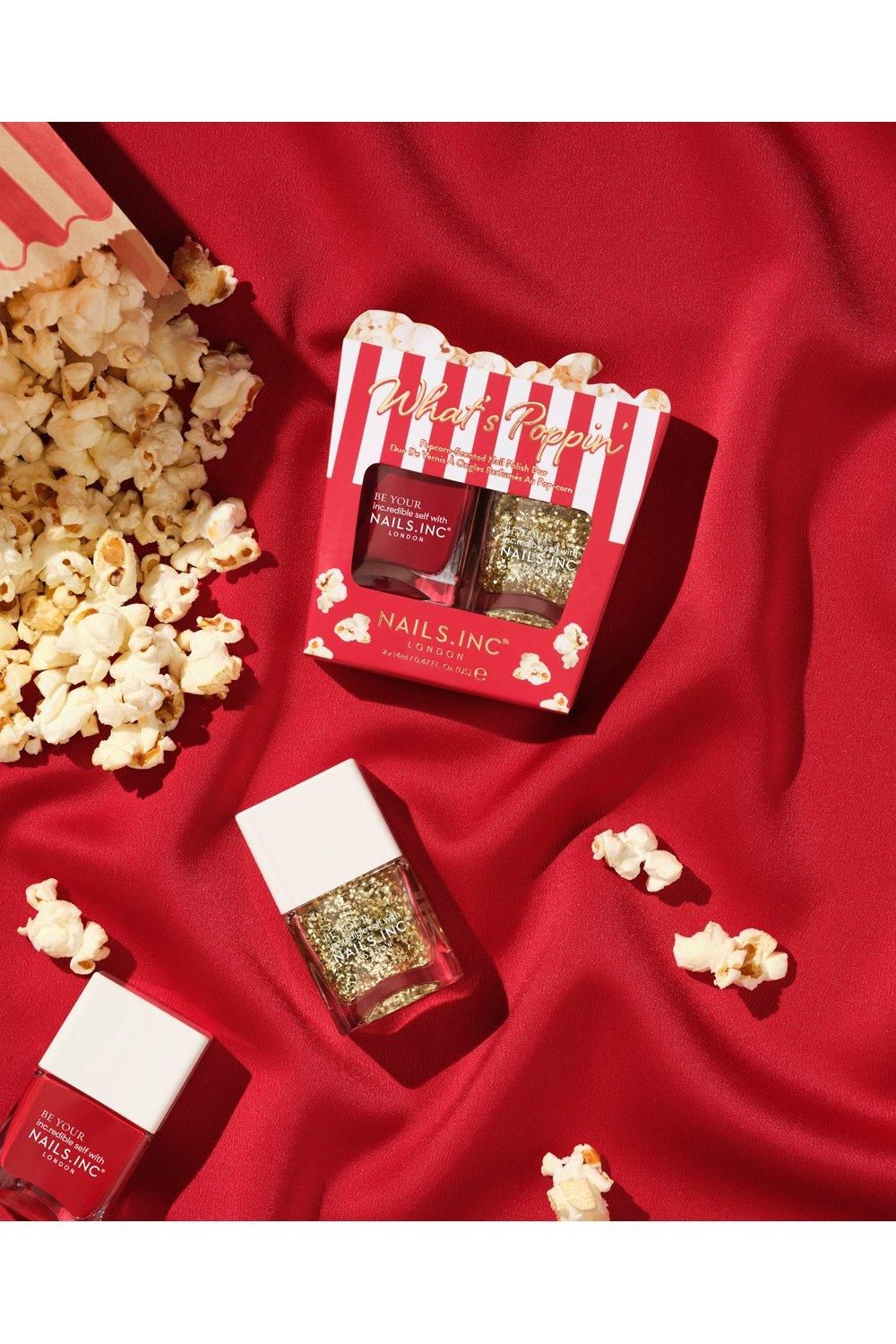 Nails Inc What's Poppin' Popcorn Scented Nail Polish Duo Multi image 2