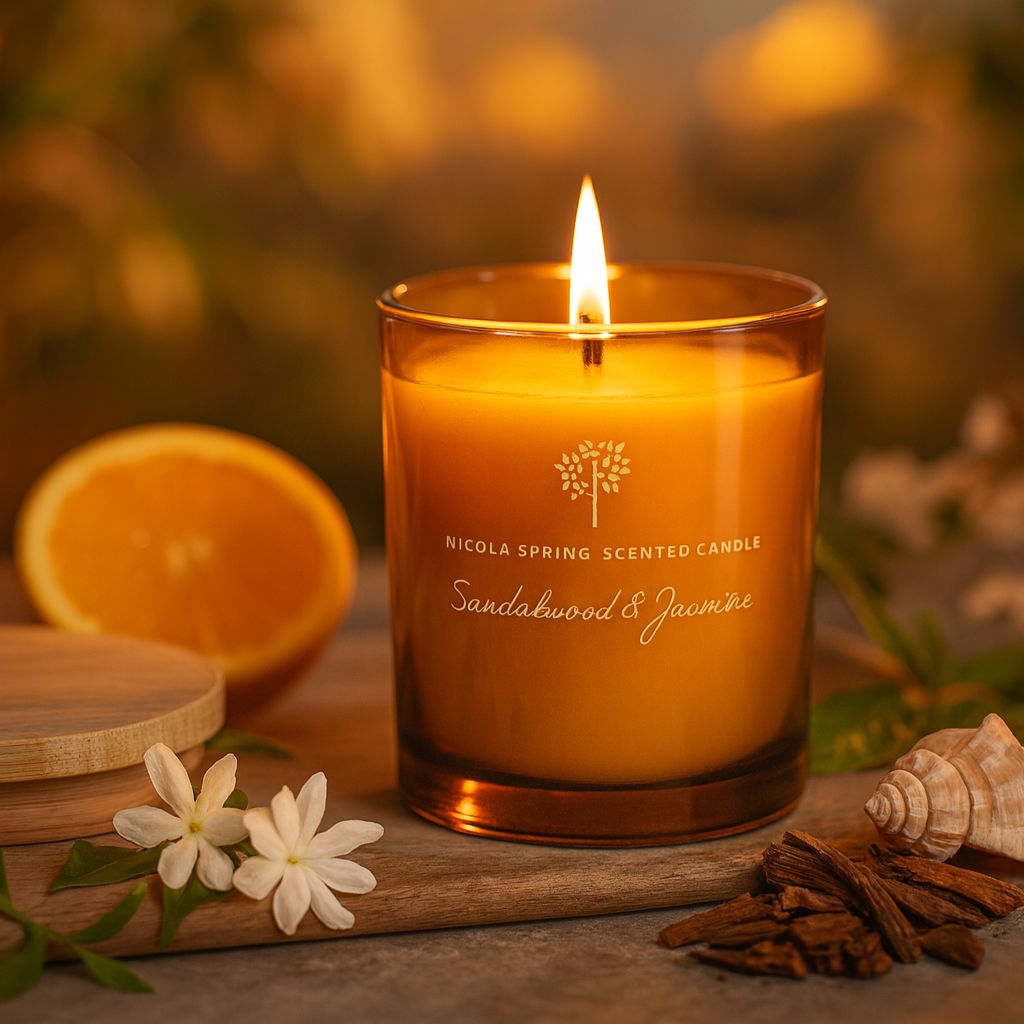 Nicola Spring Sandalwood & Jasmine Candle & Diffuser Set - 130g Jar + 200ml Diffuser image 2