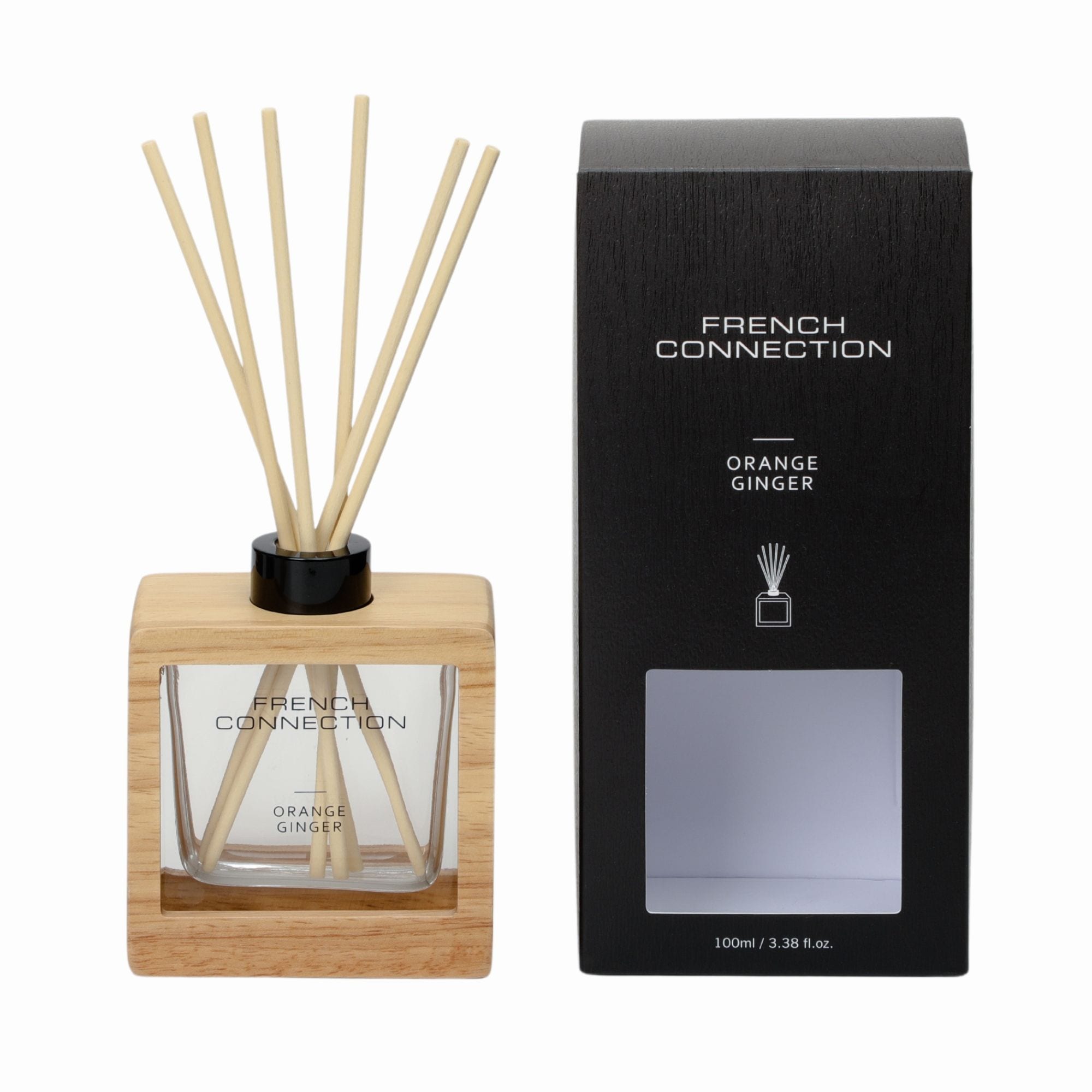 French Connection Orange & Ginger Reed Diffuser 100ML Natural Wooden Surround image 1