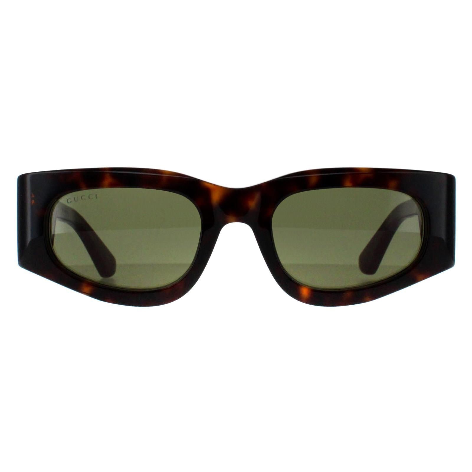 Gucci Rectangle Havana with Green and Red Green GG1664S image 1
