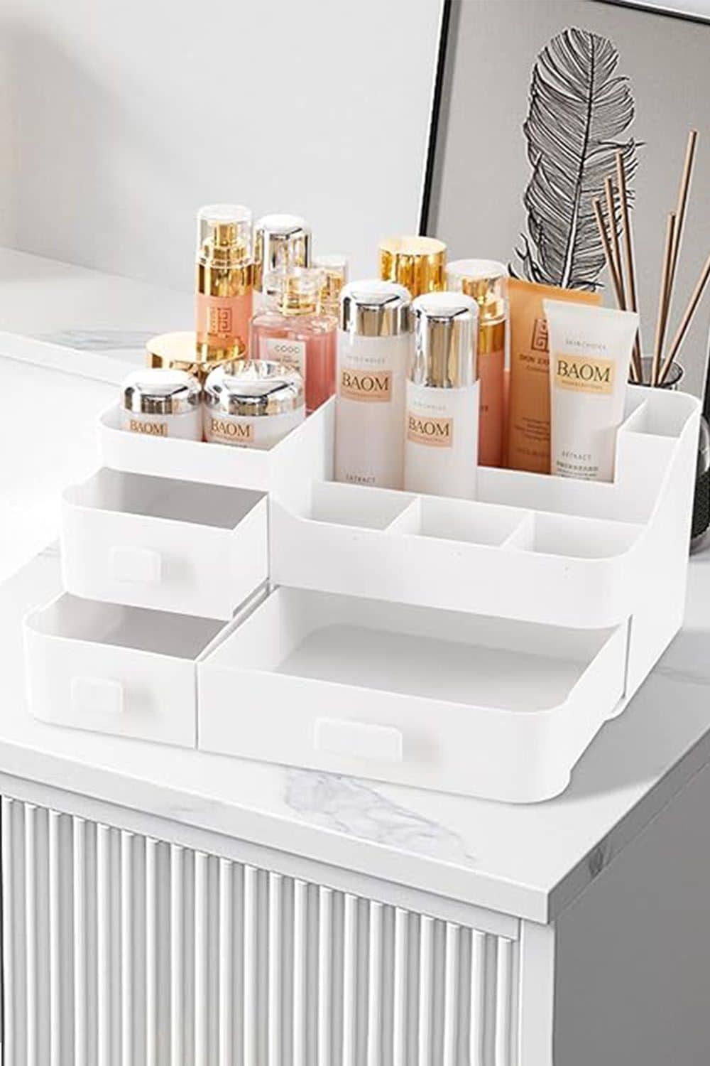 Living and Home Cosmetic Miscellaneous Storage Box Portable Desktop Makeup Box For Home Dormitory Office image 2