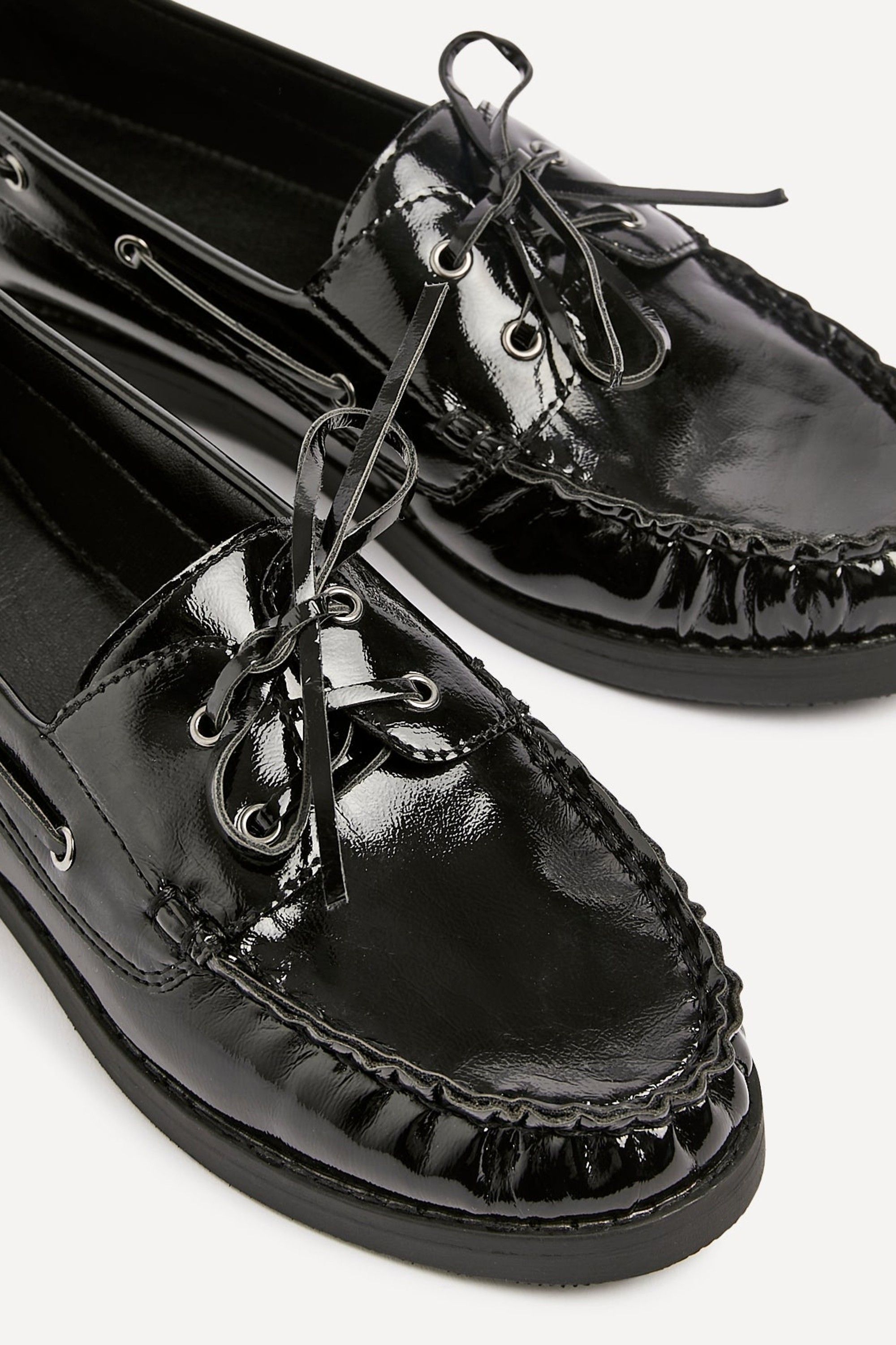 Linzi Frame Black High Shine Boat Shoes image 4
