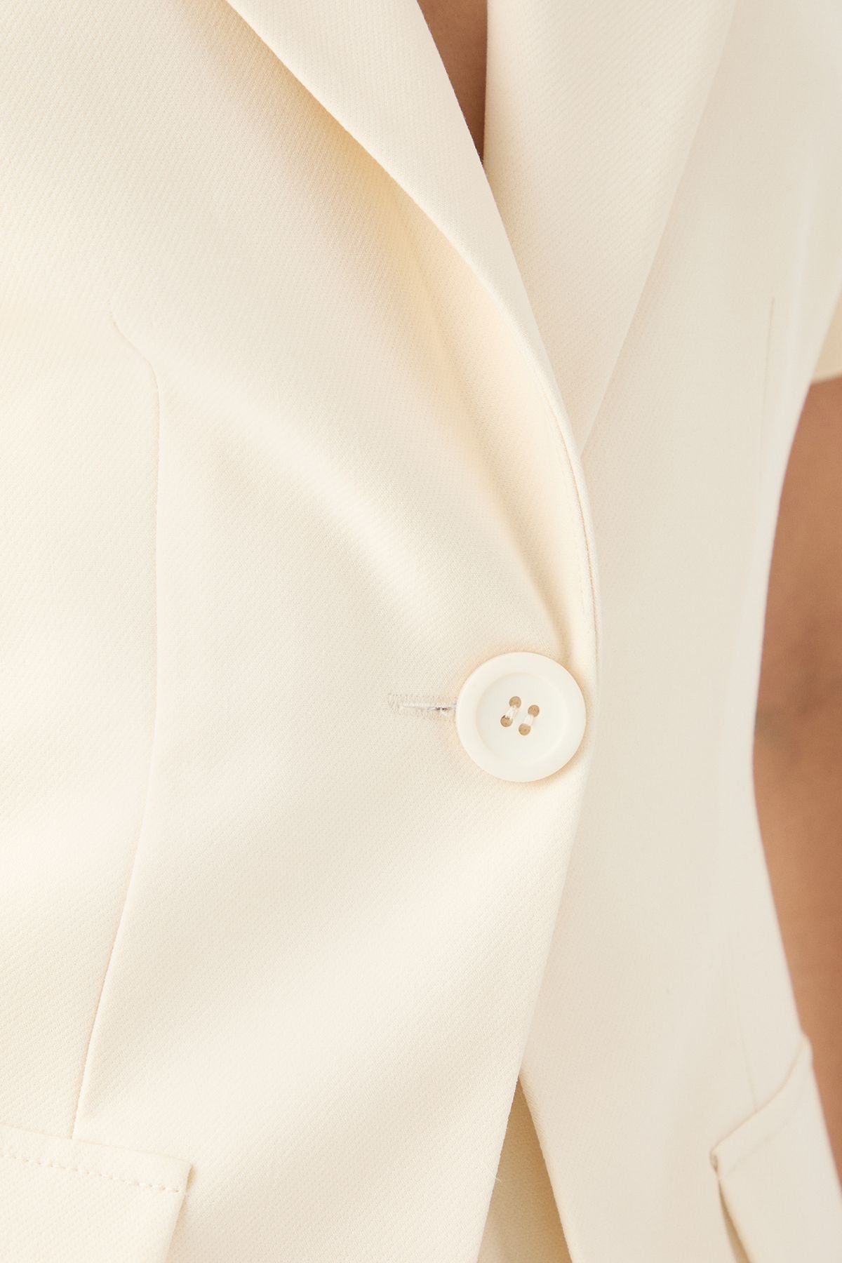 MissPap Short Sleeve Short Blazer Playsuit Cream image 5