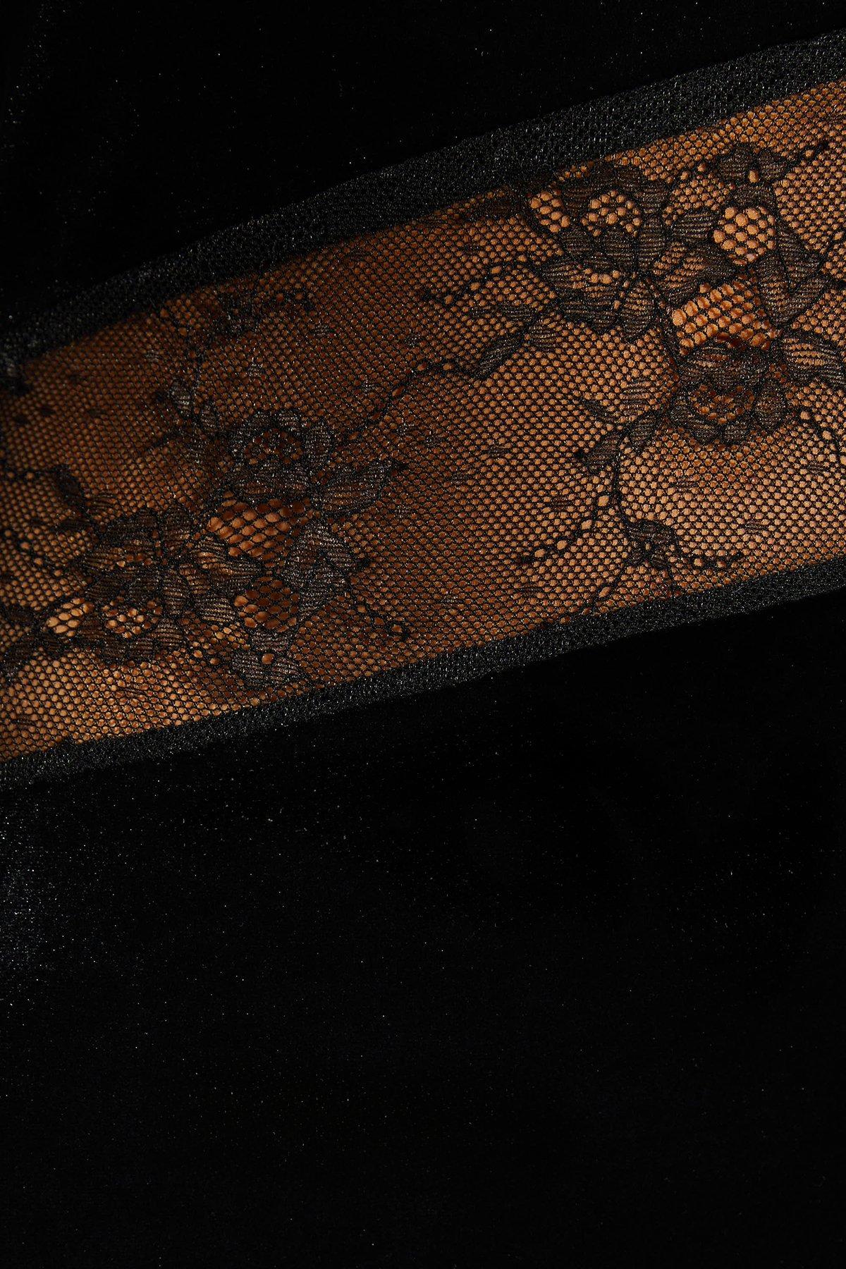 RUNWAY 1.8.1.8 Runway 1.8.1.8 Velvet Lace Insert Dress Black image 5