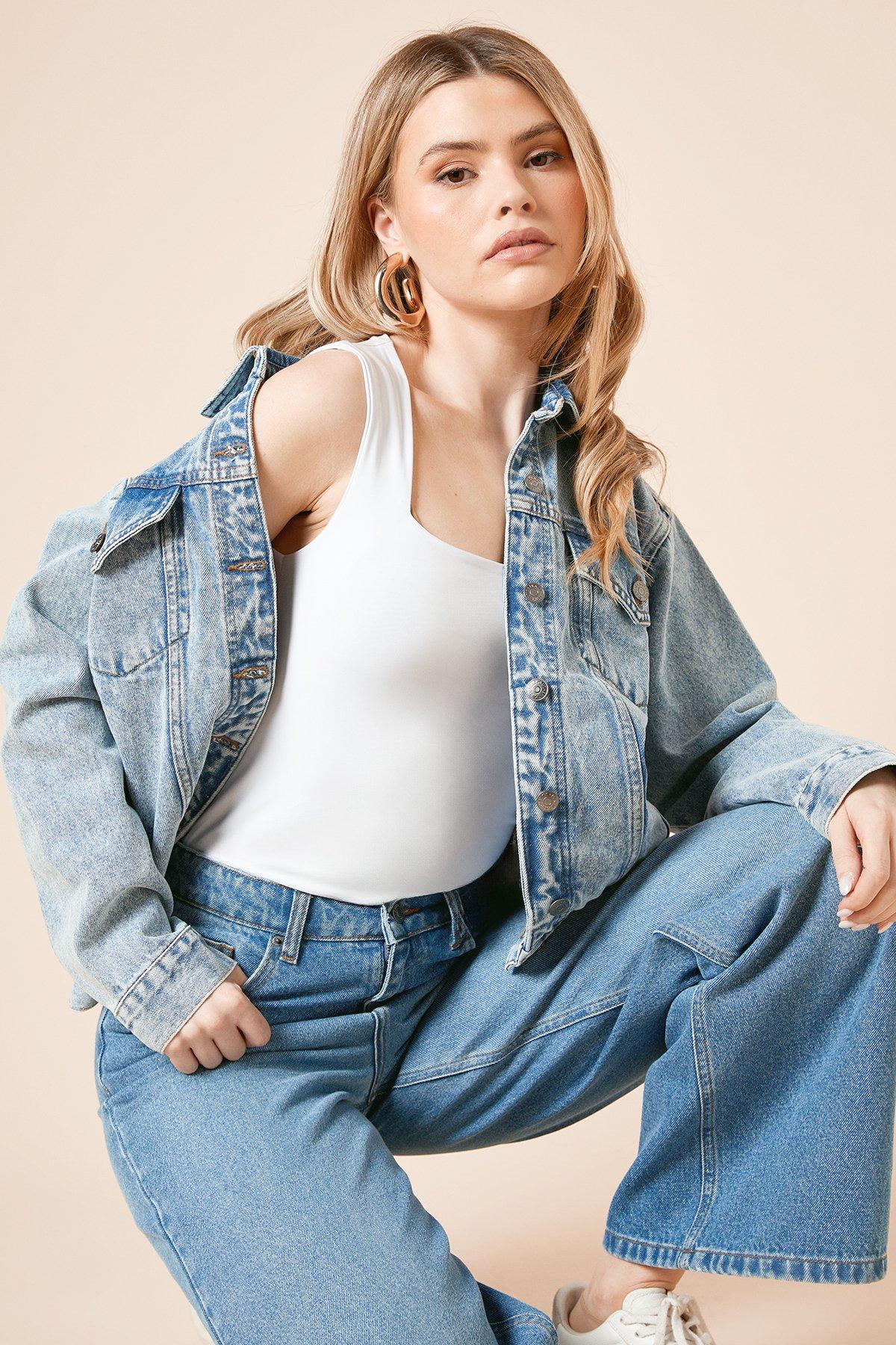 Dorothy Perkins Oversized Denim Jacket Light Wash image 1