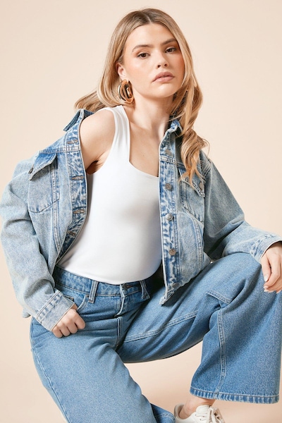 Dorothy Perkins Oversized Denim Jacket Light Wash