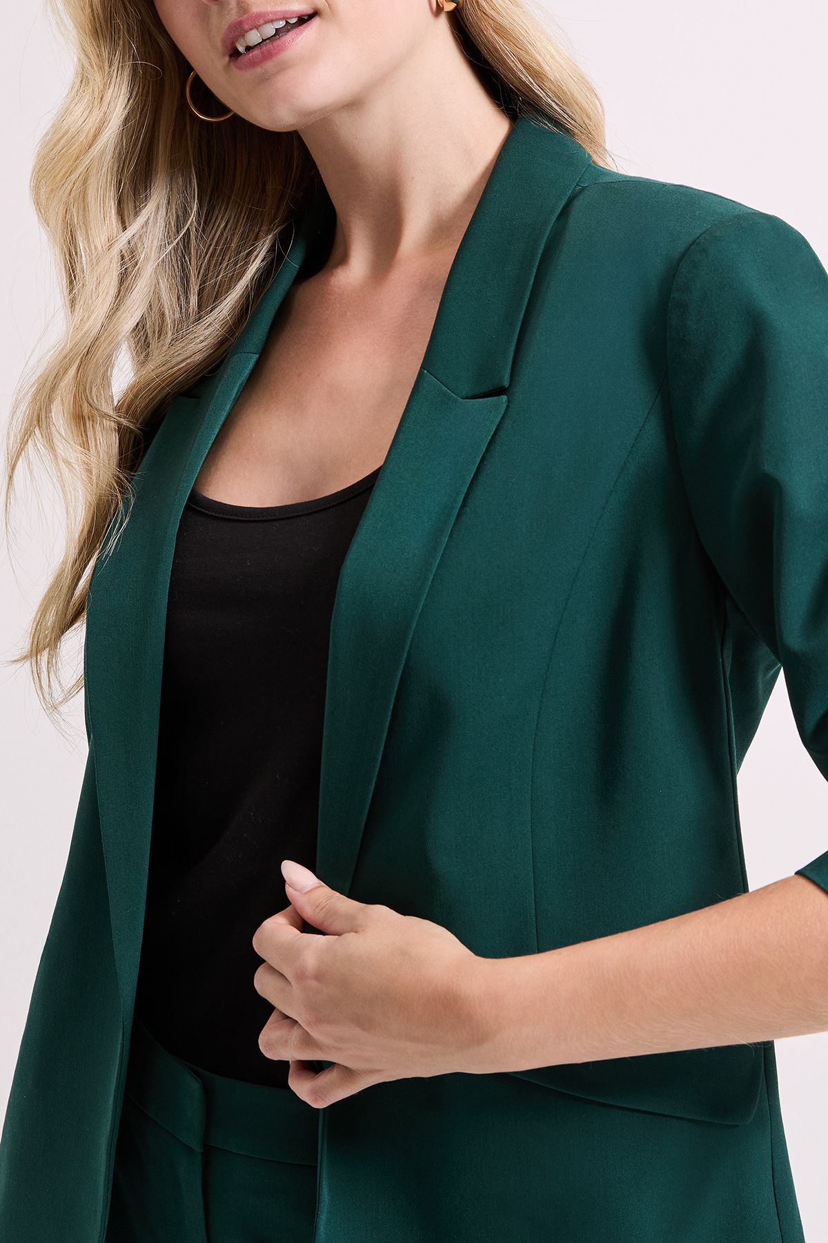 Dorothy Perkins Ruched Sleeve Blazer Forest image 5