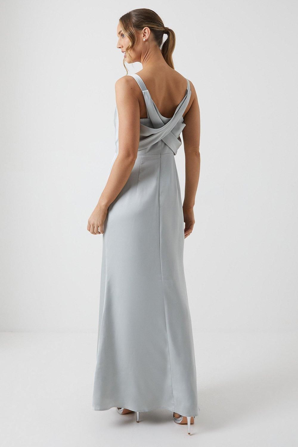 Coast Wrap Back Cami Satin Bridesmaid Dress Sage image 3