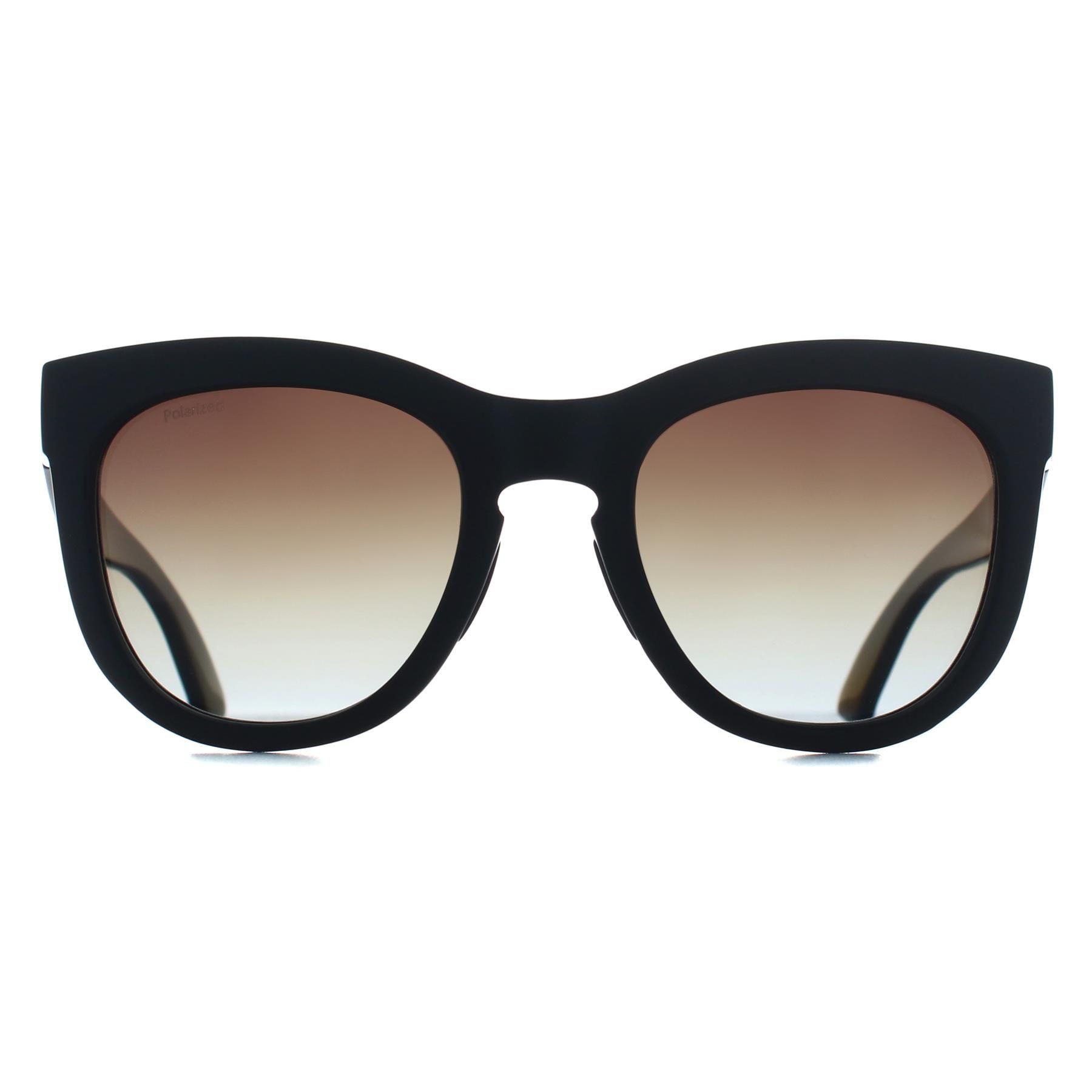 Smith Cat Eye Matte Black Polarized Brown Sidney