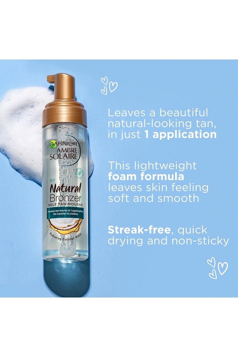 Garnier Ambre Solaire Vegan Natural Bronzer Intense Clear Self Tan Mousse Multi image 5