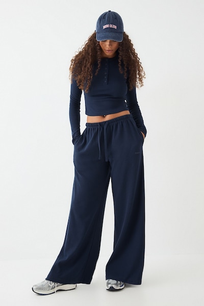 DSGN Studio DSGN Studio Embroidered Rib Wide Leg Trouser Navy