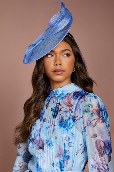 Coast Loop and Quill Disc Fascinator Ice Blue