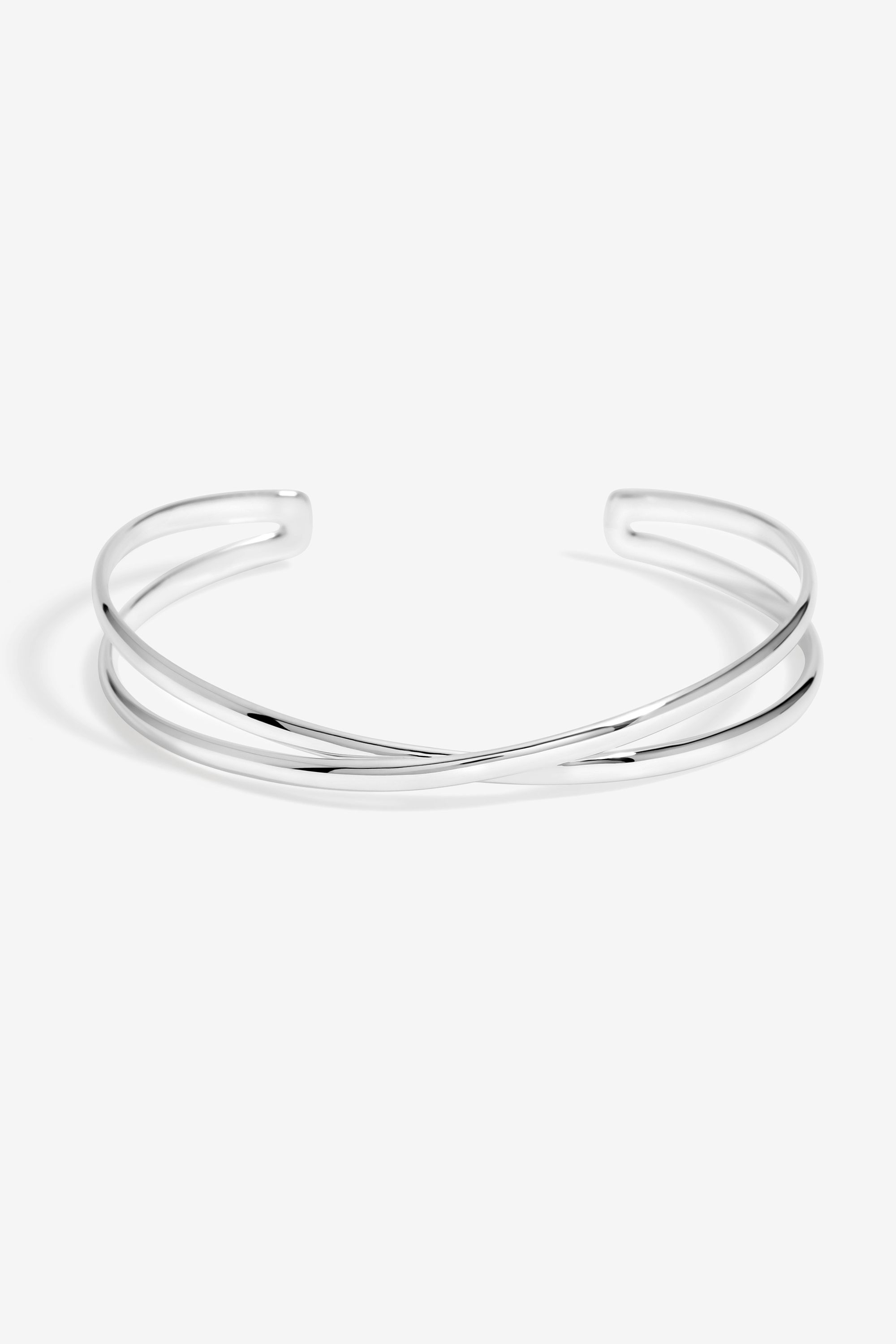 Simply Silver Sterling Silver 925 Polished Open Crossover Cuff image 1