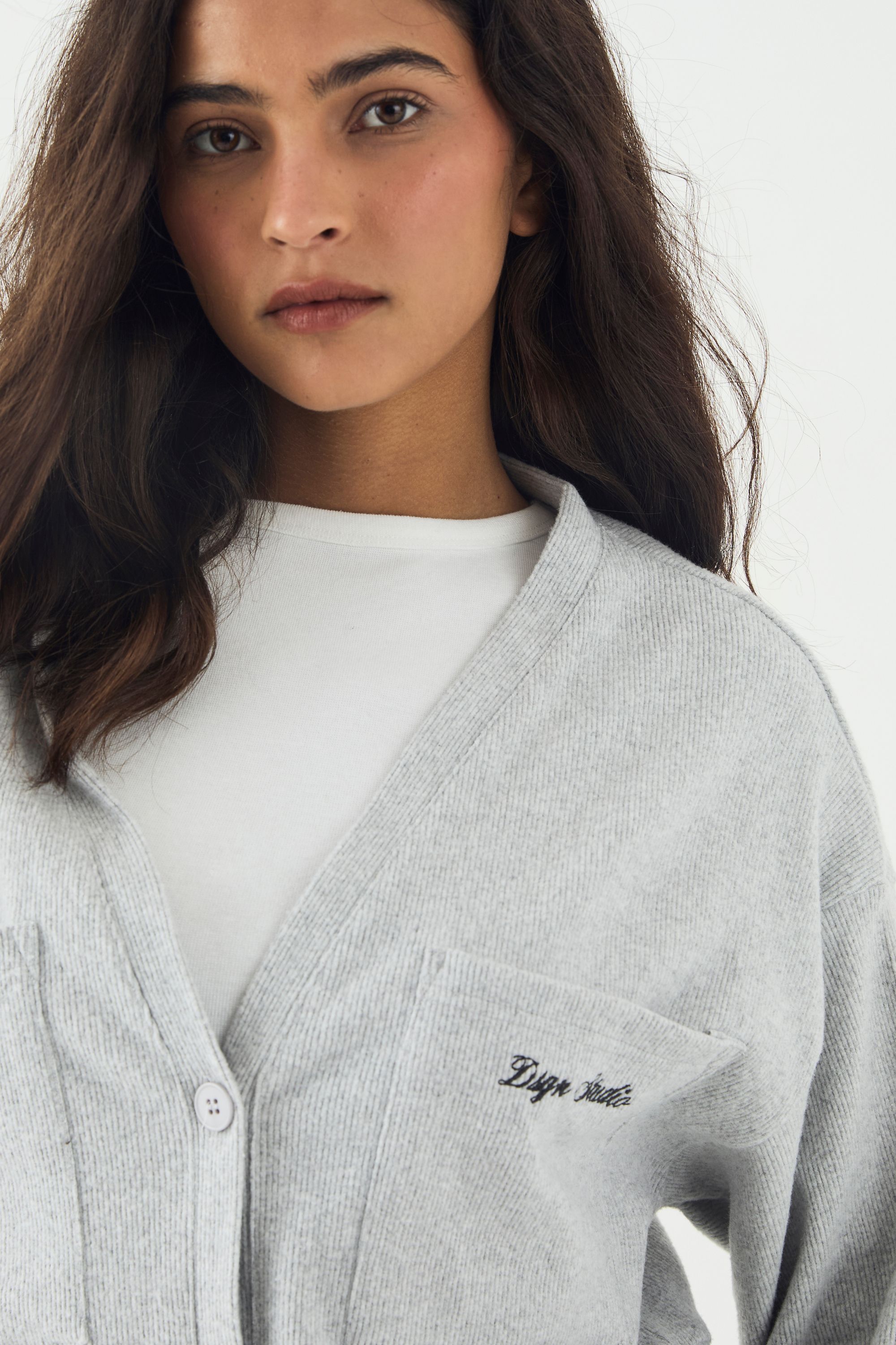 DSGN Studio DSGN Studio Brushed Rib Slouchy Sweatshirt Ash Grey image 4