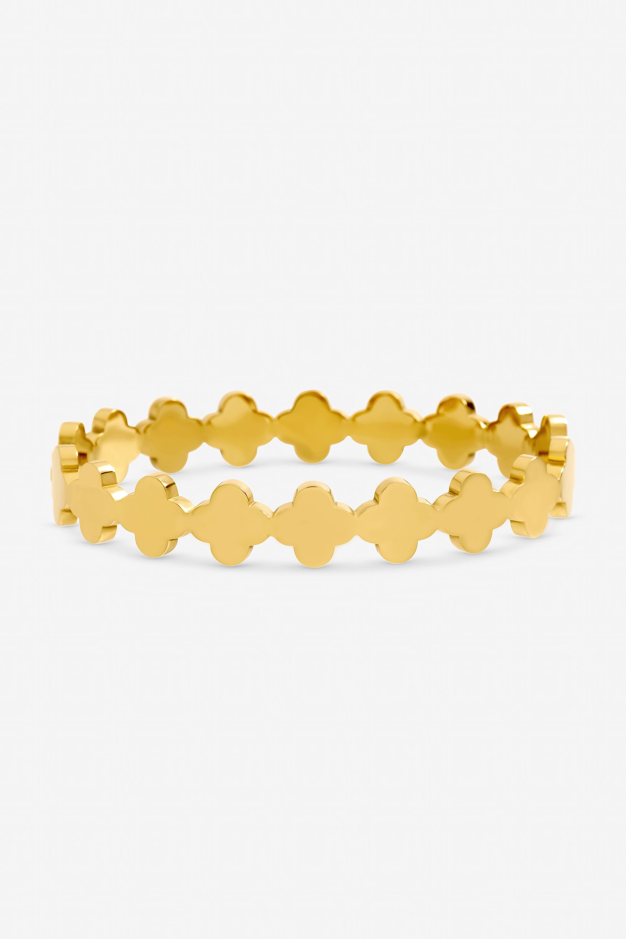 Jon Richard Gold Plated Waterproof Polished Clover Bangle