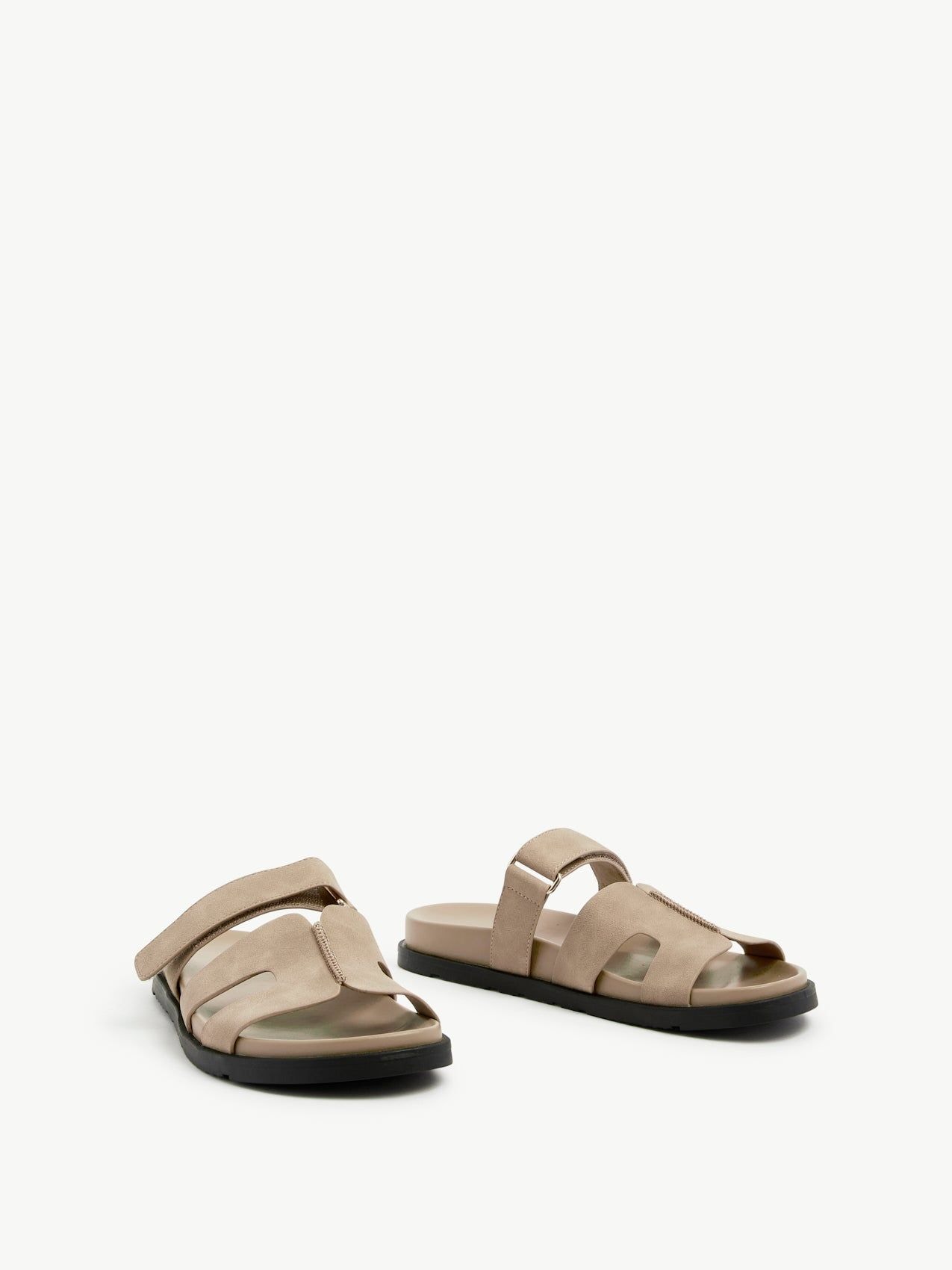 Linzi Emmy Taupe Faux Nubuck Footbed Linked Design Sandal image 3