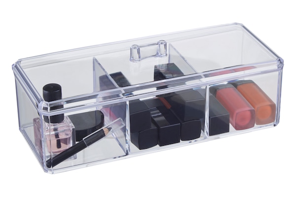 Orsina Beauty 3 Compartment Cosmetics Organiser With Lid