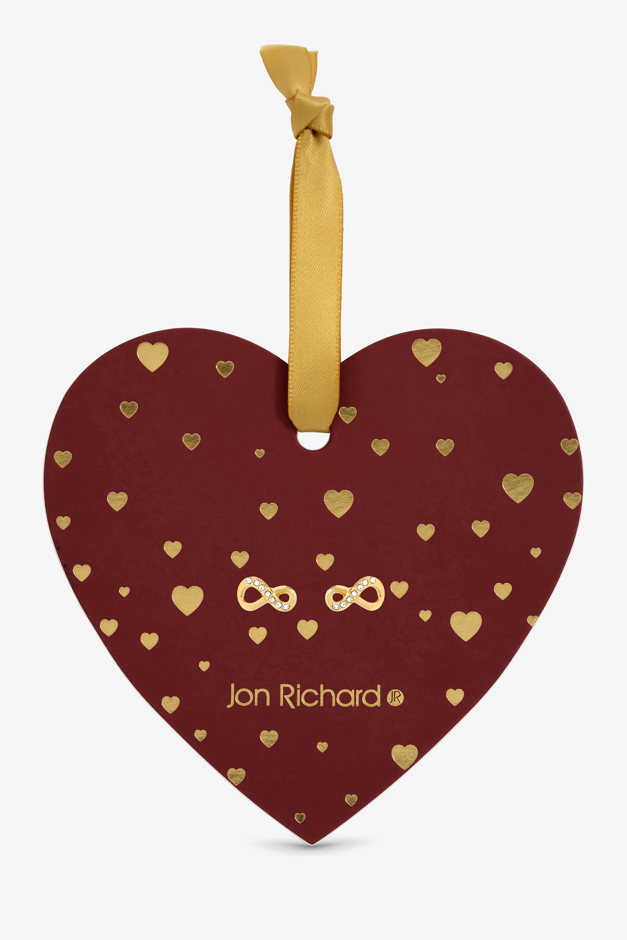 Jon Richard 18K Gold Plated Pave Infinity Earrings - Hanging Heart image 1