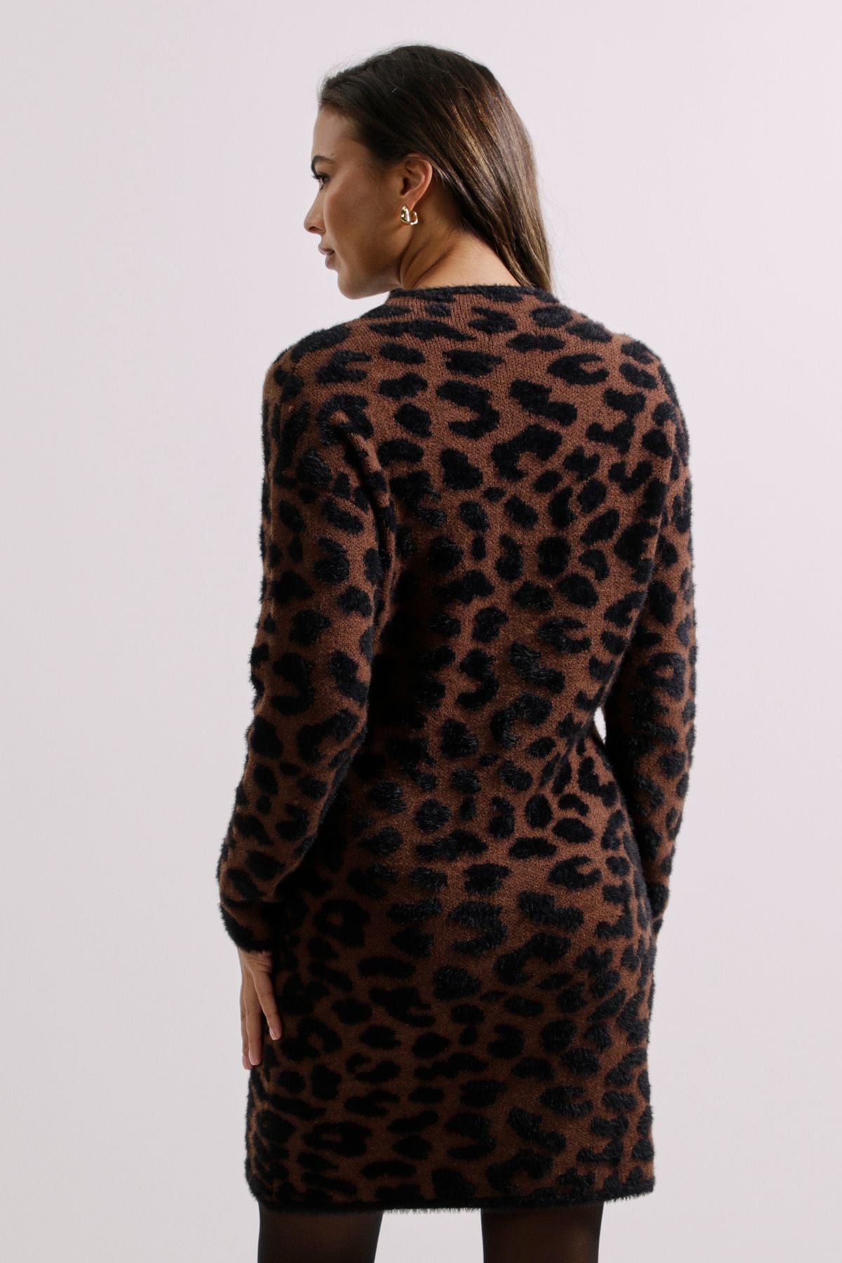 Dorothy Perkins Leopard Fluffy Knitted Dress Leopard image 3