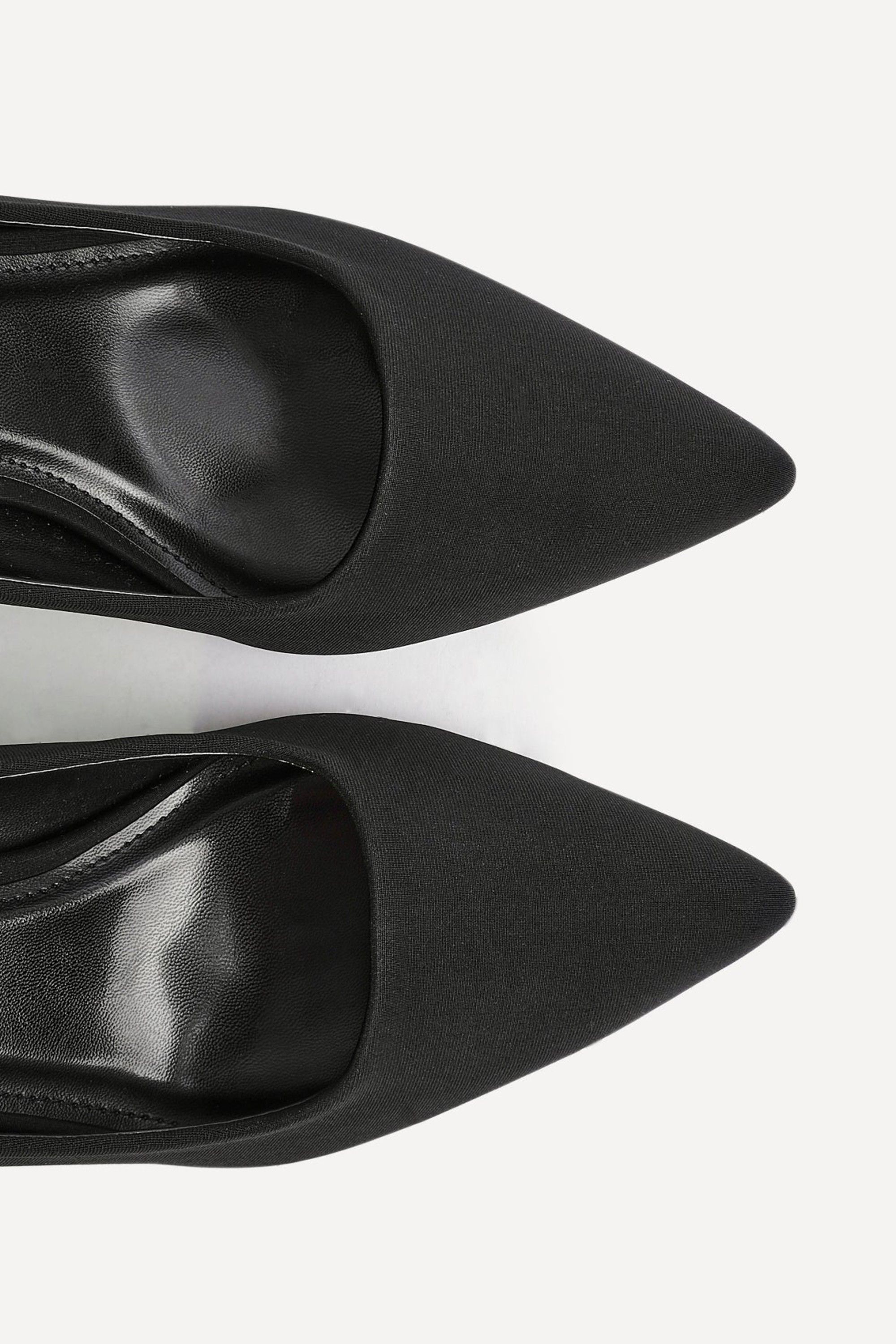 Linzi Aim Wide Fit Black Scuba Classic Court Heel image 5