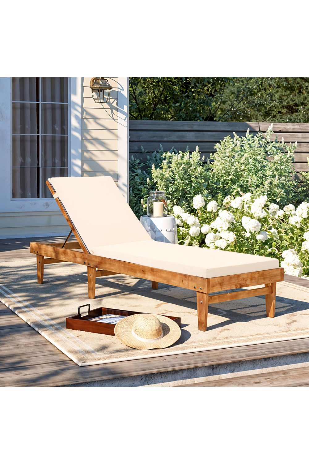 Living and Home Comfortable Outdoor Solid Color Bench Cushion image 2