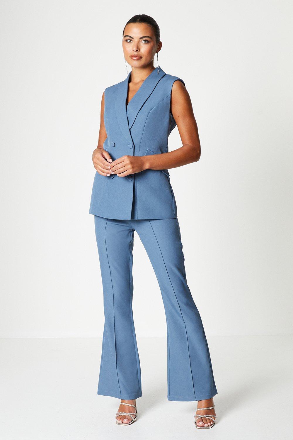 Coast Cap Sleeve Double Breasted Blazer Dusty Blue image 2