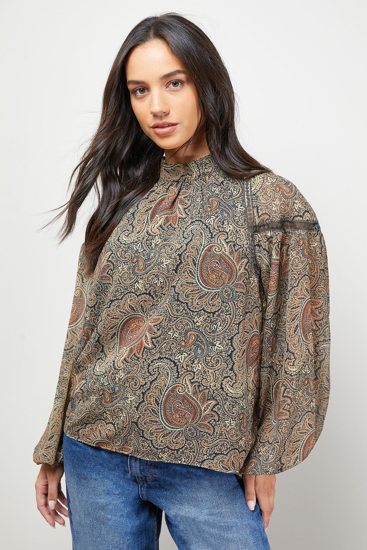 Oasis Lace Panel Boho Top Floral image 5