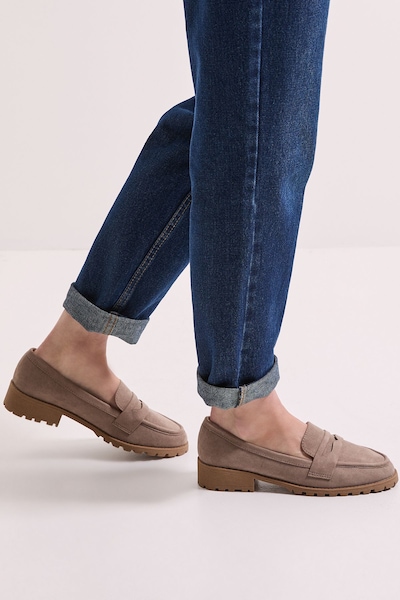 Dorothy Perkins Leoni Chunky Loafers Taupe