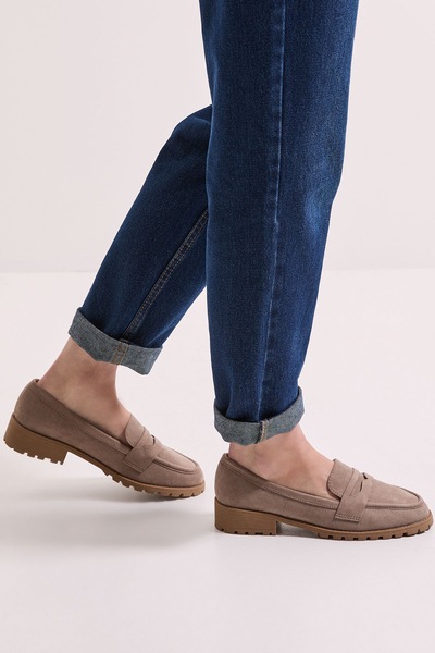 Dorothy Perkins Leoni Chunky Loafers Taupe