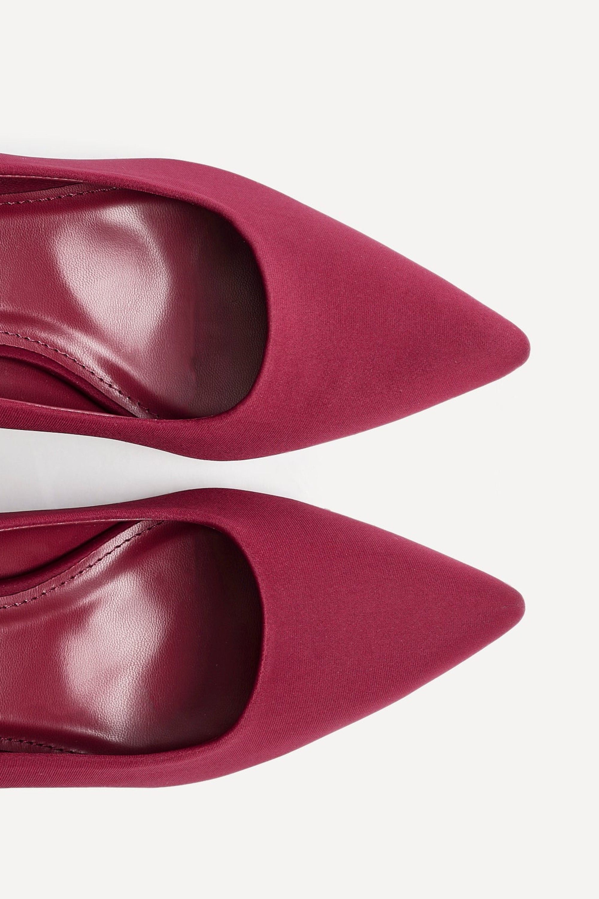 Linzi Aim Wide Fit Burgundy Scuba Classic Court Heel image 5