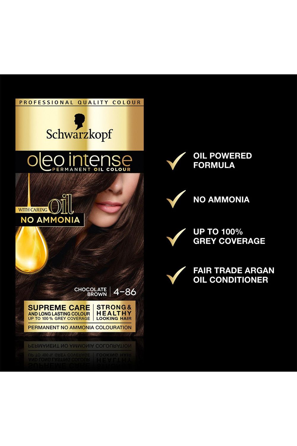 Schwarzkopf Oleo Intense 4-86 'Oil Colour' Ammonia Free Brown 3x image 3