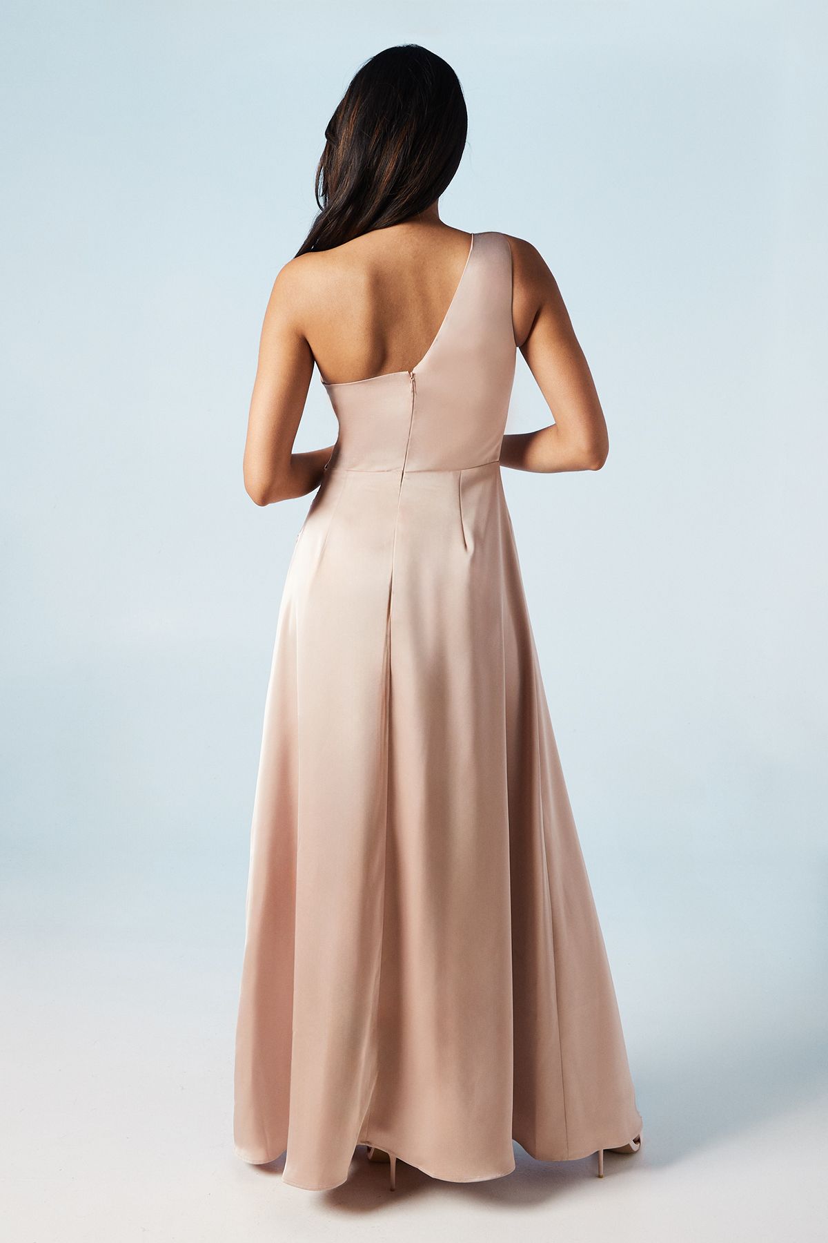 Coast One Shoulder Satin Bridesmaid Dress Mocha image 3