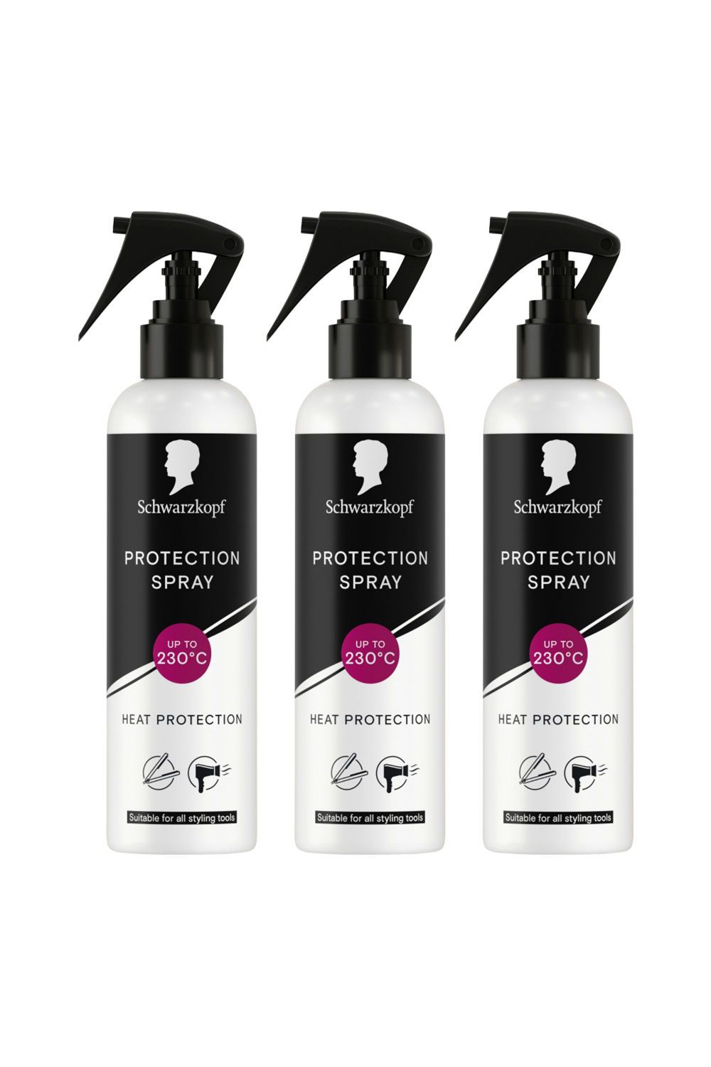Schwarzkopf Heat Protection 'Hair Spray' 250ml Hair Care Styling Mist, 3 Pack image 1