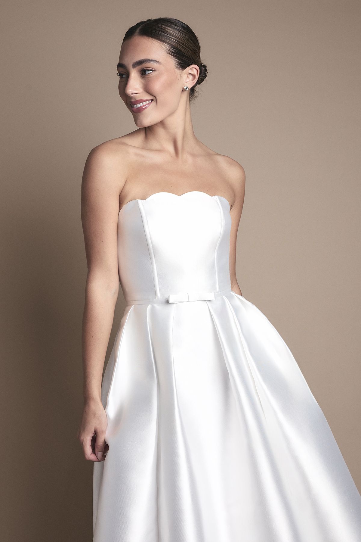 Coast Scalloped Strapless Midi Wedding Dress Ivory image 2