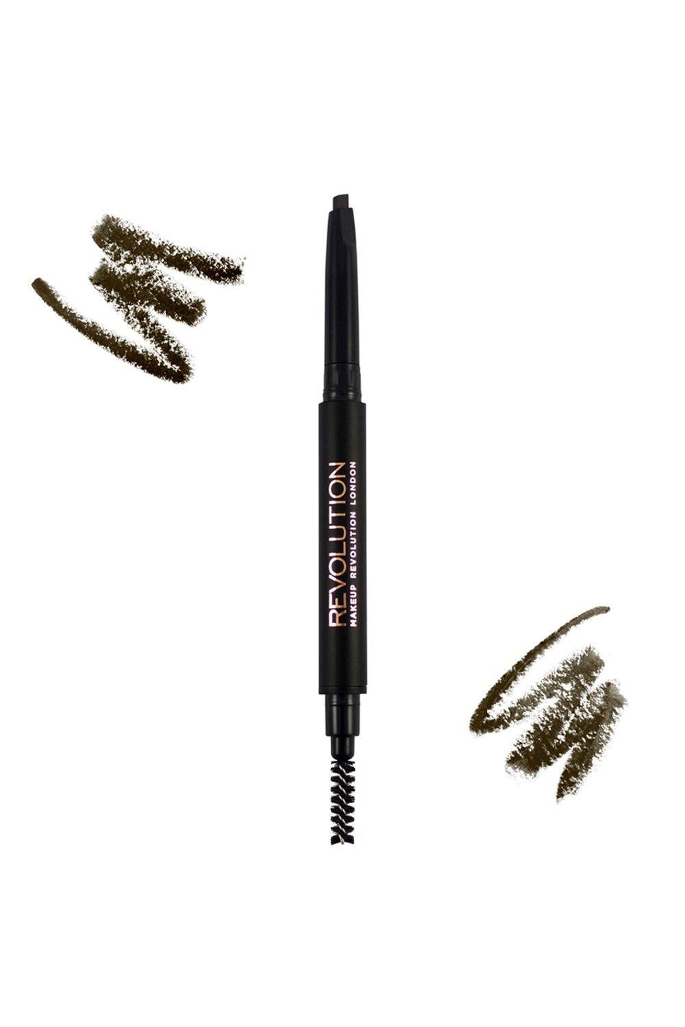Revolution Duo Brow Definer Pencil Medium Brown Medium Brown image 2