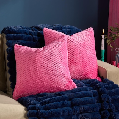 OHS 2 Pack of Waffle Fleece Square Cushion Covers