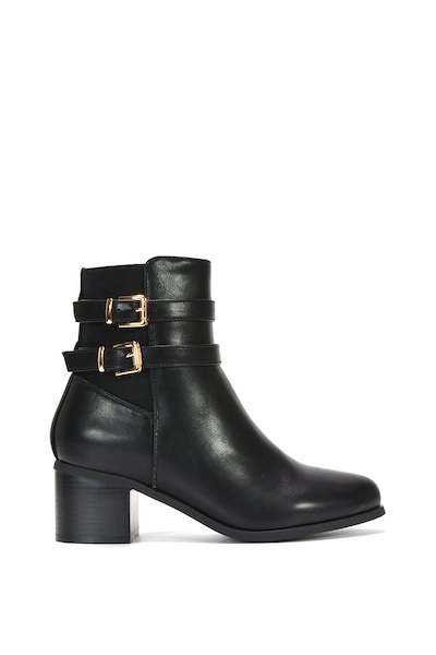 XY London 'Tabitha' Mid Block Heel Chelsea Boots With Buckles