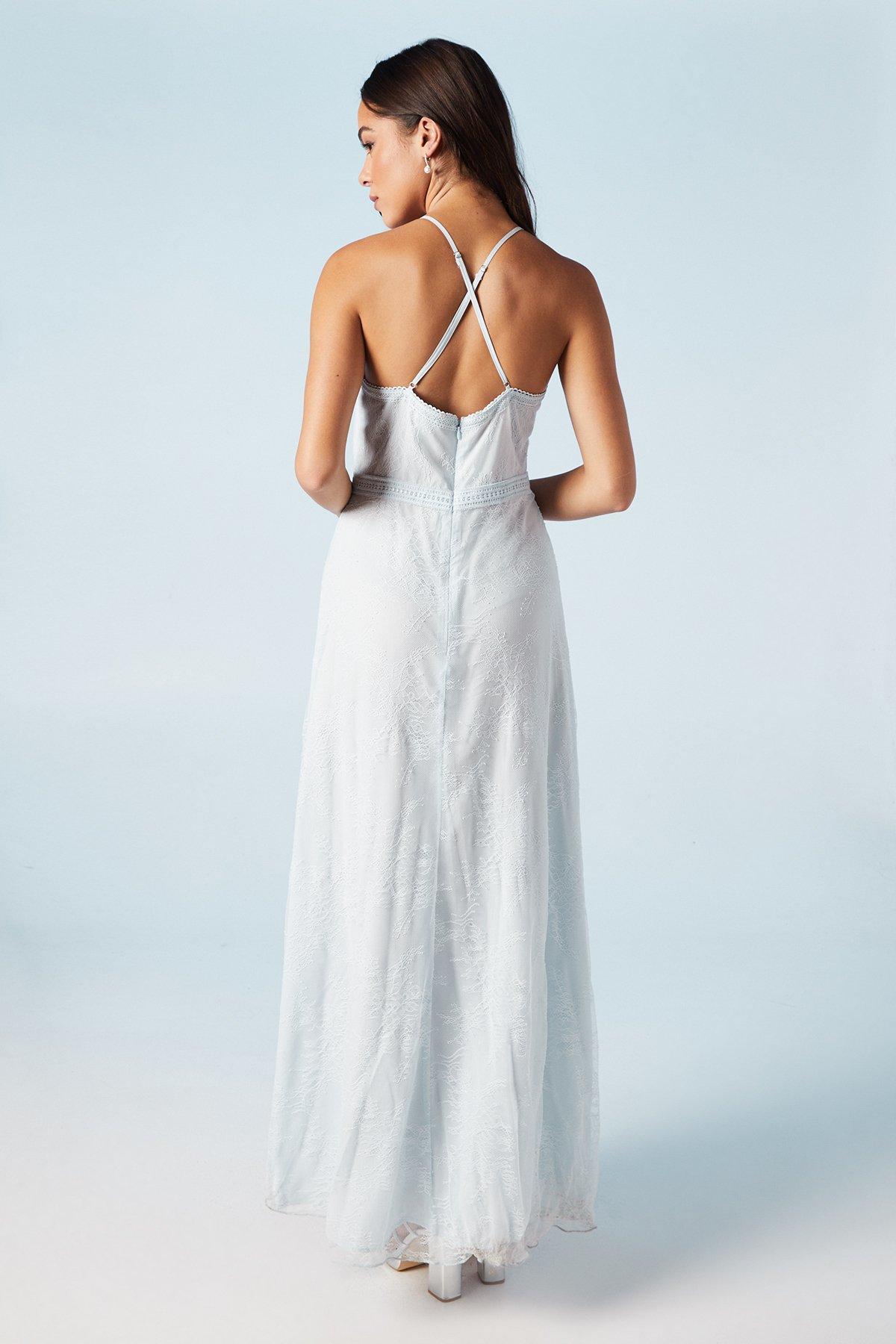 Oasis Delicate Lace Apron Neck Maxi Bridesmaids Dress image 3